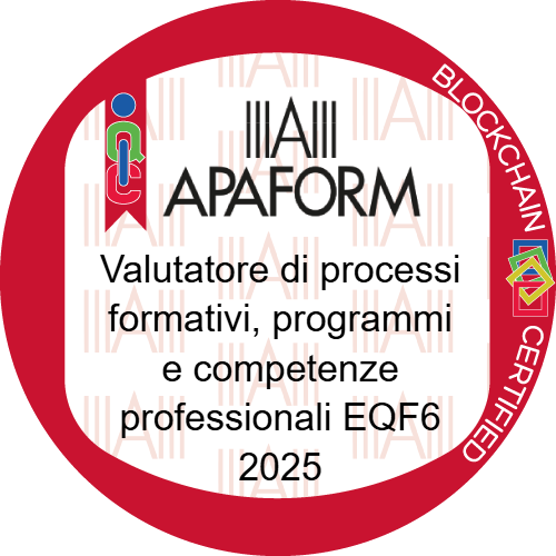 Valutatore di processi formativi, programmi e competenze professionali livello EQF 6 stimato da APAFORM
